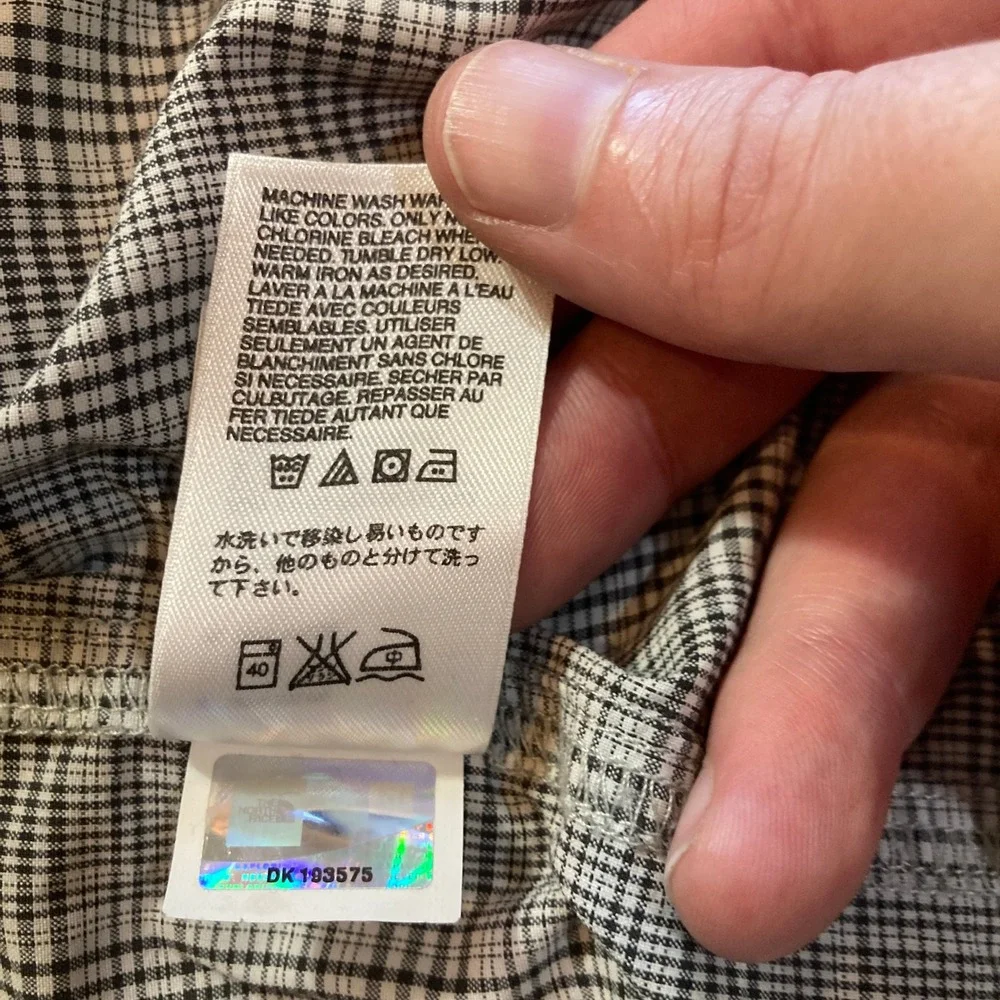 The‎ North Face Mens XXL Plaid Hiking Shirt Grey Long Sleeve Ventilated 2 Pocket